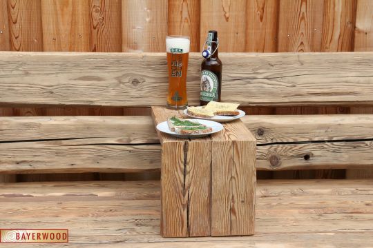 Holzbank Almberg mit Tischchen